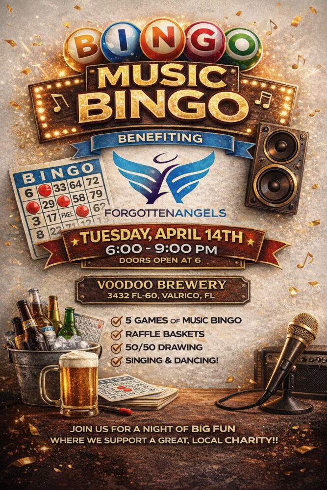Music Bingo April 2026 Poster