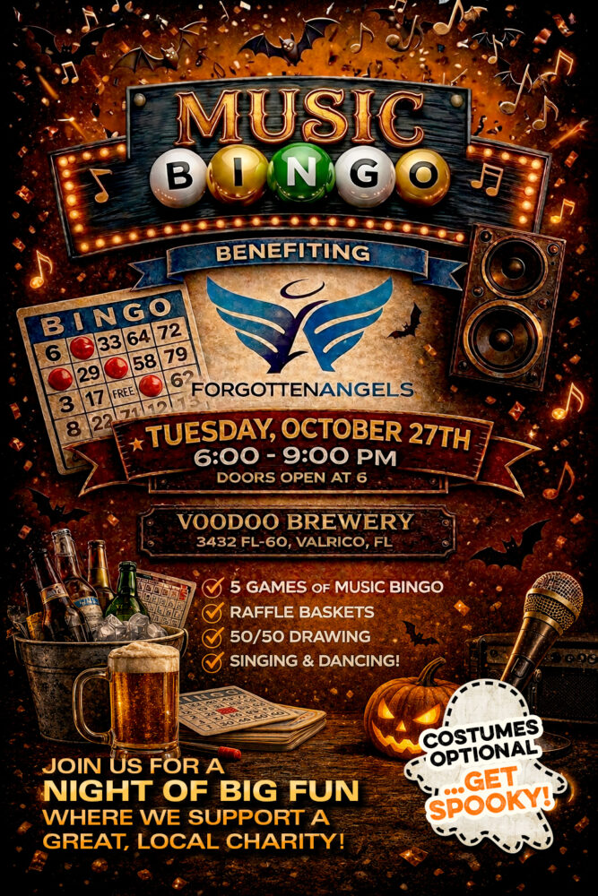 Music Bingo October 2026 Poster