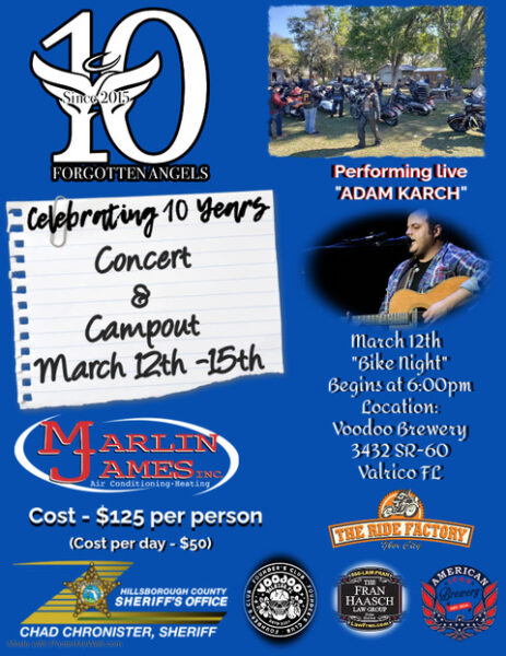 Forgotten Angels Spring 2026 Campout — March 12-15